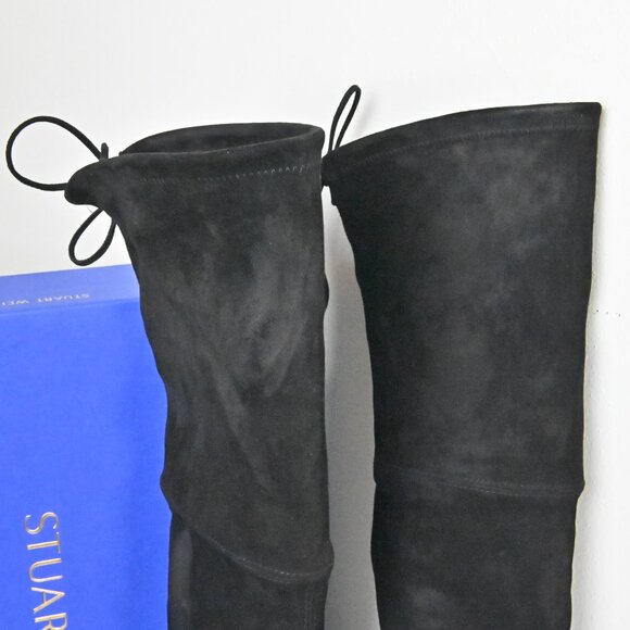 Stuart Weitzman Lowland Lift Jocey Over-the-Knee Suede Tall Black Boot US10 UK8 - Picture 11 of 16